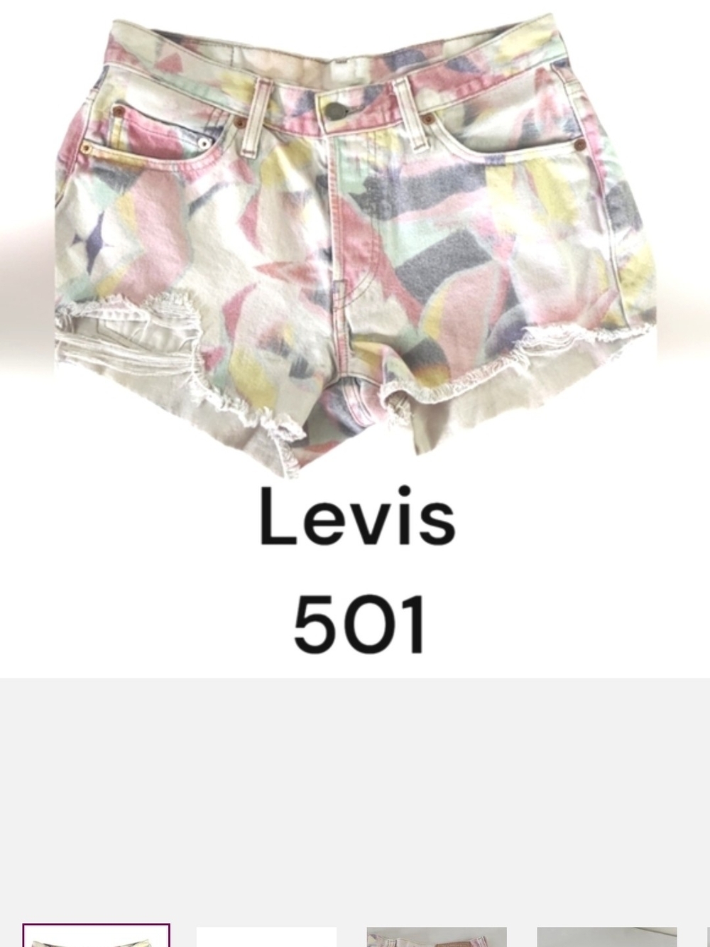 Signature by Levi Strauss Pastel Multi-Color Abstract Denim Shorts